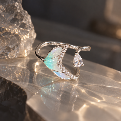 Enamel Flower Pearl Ring