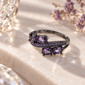 Purple Zircon Floral Ring
