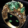 Emerald Floral Crystal Ring 1
