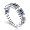 Blue Square Zircon Band Ring 2