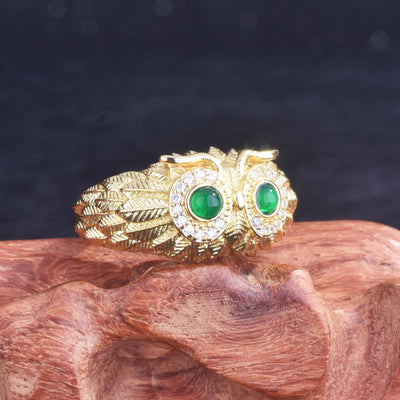 Green Eyed Owl Ring