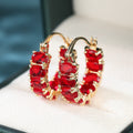 Oval Crystal Clip Earrings