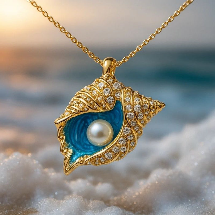 Golden Seashell Ocean Necklace