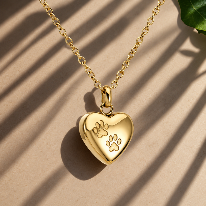 Heart and Paw Pendant Necklace