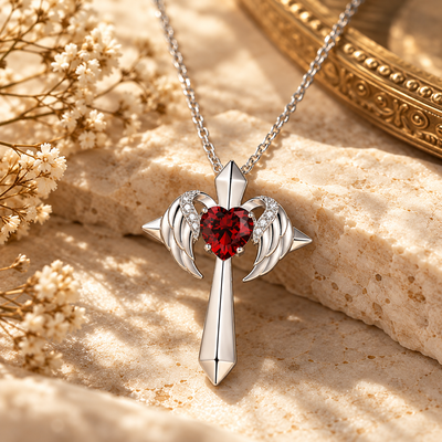 Angel Wings Cross Necklace