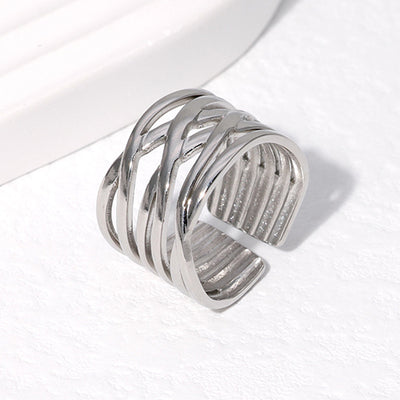 Titanium Steel Geometric Ring