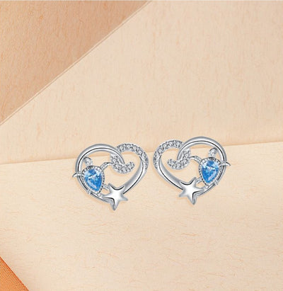 Blue Heart Sea Turtle Earrings