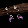 Purple Tulip Drop Earrings 2
