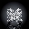 Silver Zircon Butterfly Ring 2