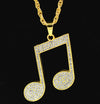 Crystal Music Note Pendant Necklace 3