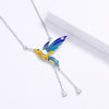 Blue Hummingbird Pendant Necklace 4