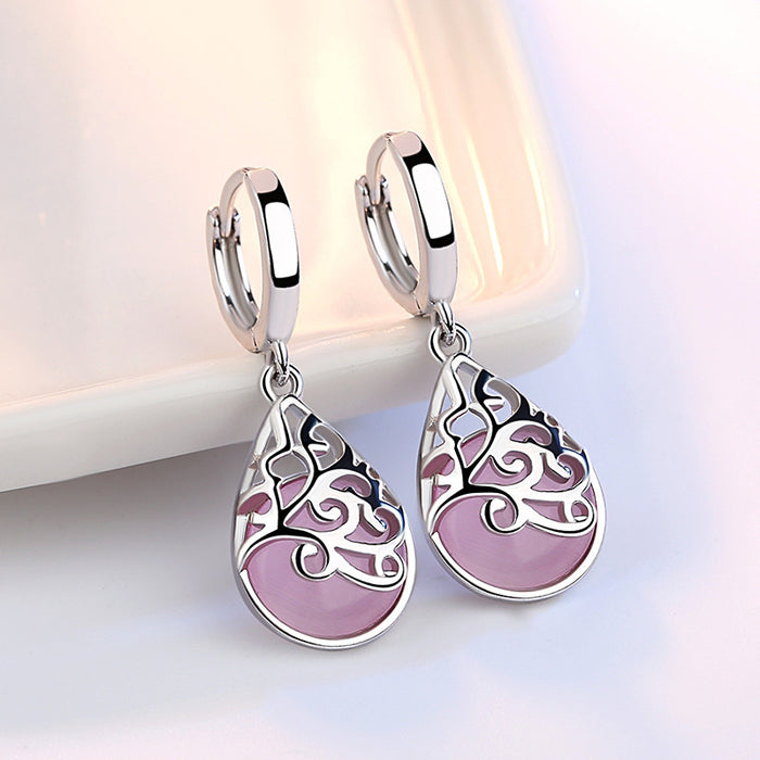 Sterling Silver Moonstone Drop Earrings