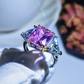 Sparkling Princess Cut Zircon Ring