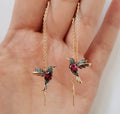 Red Zirconia Wing Earrings