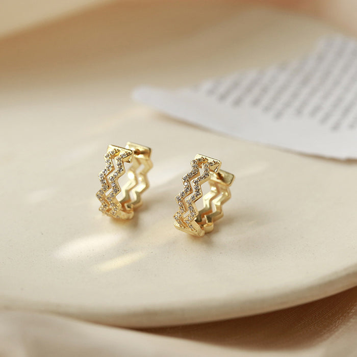 Vintage Wave Line Earrings
