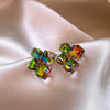 Colorful Square Crystal Stud Earrings 1