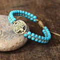 Bohemian Tree of Life Turquoise Layered Bracelet