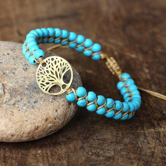 Bohemian Tree of Life Turquoise Layered Bracelet