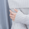 White Flower Adjustable Ring 2