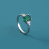 Oval Emerald Green Zircon Ring 1