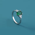 Oval Emerald Green Zircon Ring