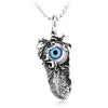 Titanium Evil Eye Feather Necklace 2