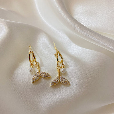 Zircon Mermaid Tail Earrings