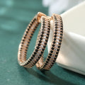 Black Crystal Hoop Earrings