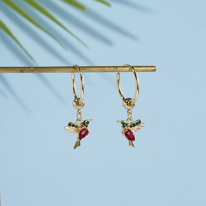 Enamel Hummingbird Earrings