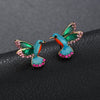 Colorful Crystal Bird Earrings 2