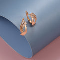 Rose Gold Geometric Zirconia Earrings