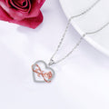 Rose Heart Infinity Pendant Necklace