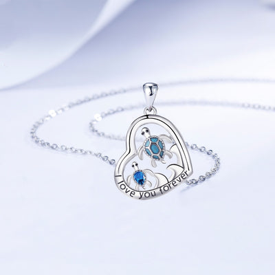 Turtle Heart Pendant Necklace