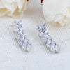Zircon Leaf Climber Earrings 2