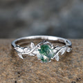 Moss Agate & Aquamarine Ring