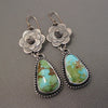 Vintage Carved Floral Tassel Earrings 1