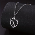 Cat and Dog Paw Pendant Necklace