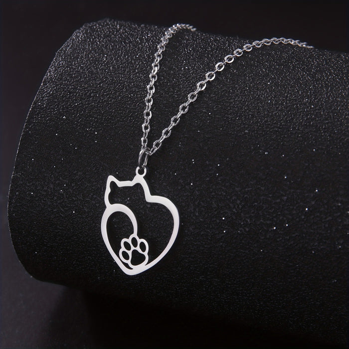 Cat and Dog Paw Pendant Necklace