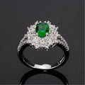 Green Zircon Halo Ring