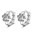 Crystal Paw Hoop Earrings