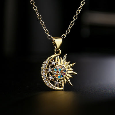 Sun and Moon Zircon Necklace