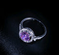 Purple Zircon Halo Ring