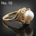 Vintage Pearl Zirconia Gold Ring