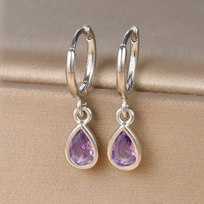Geometric Zircon Drop Earrings