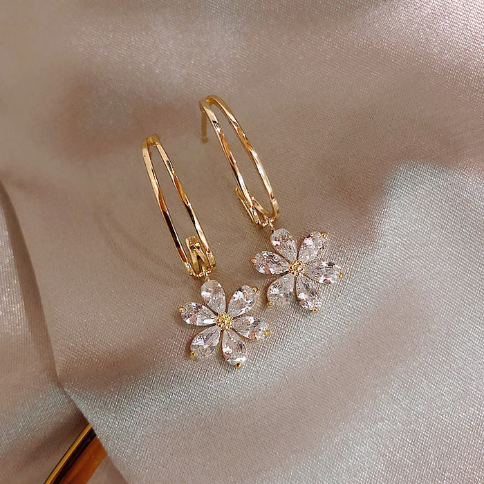 Zircon Star Drop Earrings