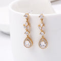 Sparkling Zircon Drop Earrings