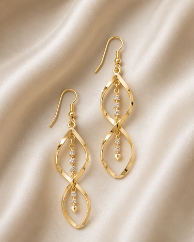 Spiral Crystal Drop Earrings