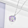 Purple Crystal Cat Pendant Necklace 3