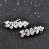 Zircon Leaf Climber Earrings 1