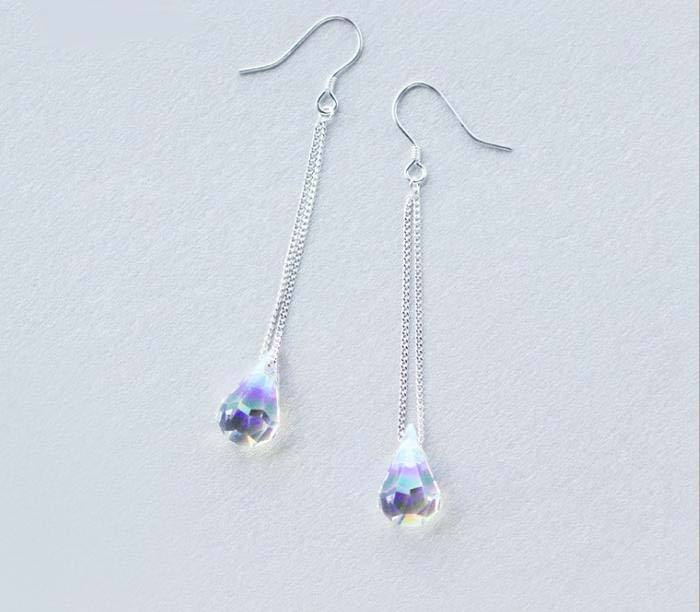 Moonlight Crystal Teardrop Earrings